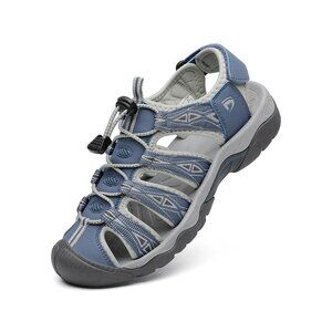 Dannto Women's 6-11 US Sport Hiking Sandals Blue Closed Toe Outdoor Athletic Wal